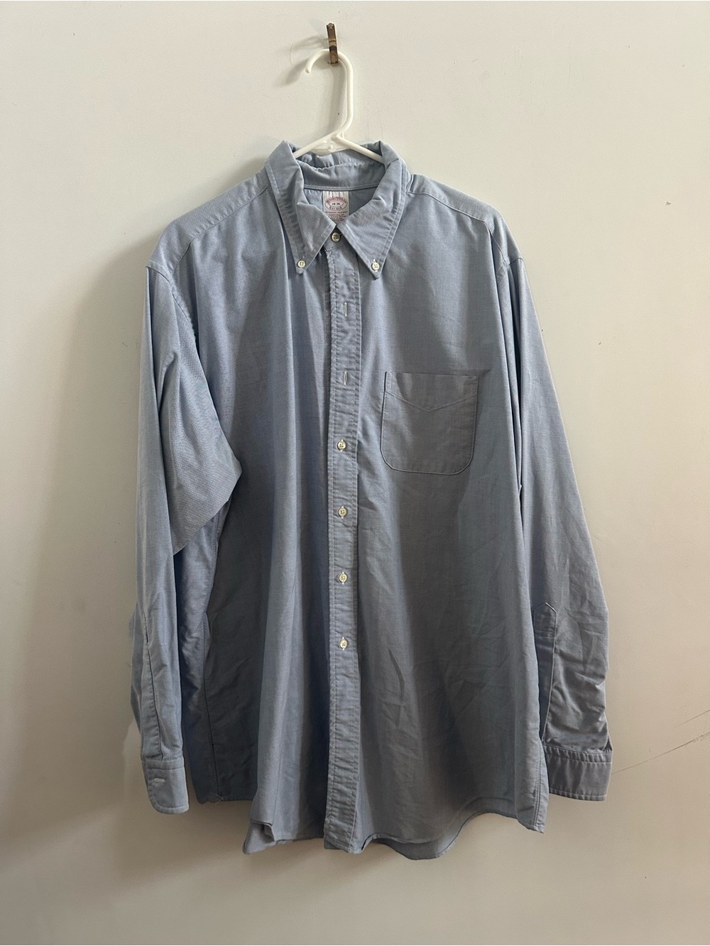 Brooks Brothers Light Blue Button-Down Mens shirt- 18-36 Traditional Fit